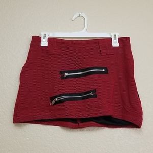 Red fishnet skirt